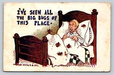 c1906 Man In Bed Covered With Bugs - R.H. Chi, Comic ANTIQUE Postcard picture