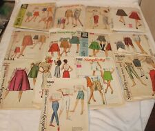 12 Vtg 1960's/70s Sewing Pattern Lot Women's Clothing Waist 24 Pants Skirt Capri picture