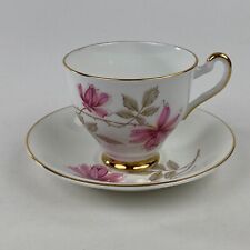 Vintage Royal Taunton Tea Cup and Saucer Pink Floral Bone China Made in England picture