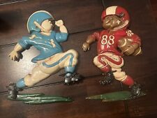 Vintage HOMCO 1976 Football Players Plaques Wall Hangings Set of 2 picture