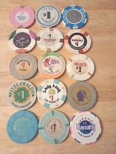VINTAGE LOT OF 15 Different CASINO CHIPS TOKENS picture