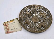 ANTIQUE VICTORIAN AGE BRONZE YALE & TOWNE CALLING CARD TRAY PLATE MYTHOLOGY Y&T picture