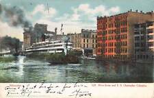 Vintage Postcard River Scene S.S. Christopher Columbus, Milwaukee, Wisconsin picture
