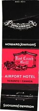 Toronto Canada Red Coach Grill Howard Johnsons Vintage Matchbook Cover picture