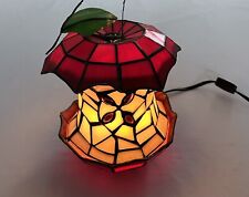 Tiffany Style Stained Glass Apple Core Lamp Light Kitchen Table Decor Accent 9” picture