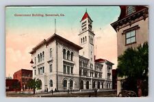 Savannah GA-Georgia, Government Building, Antique, Vintage c1913 Postcard picture
