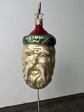 Vintage West Germany Hand Blown Glass Christmas Ornaments Santa Claus Head picture