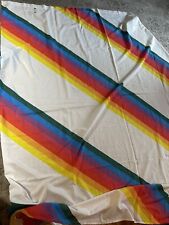 Vintage Rainbow 🌈 Double Flat Sheet Thomaston New Era No Iron Retro 70s 80s picture