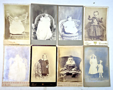 Antique Late 1800s to Early 1900s Children & Infant Cabinet Cards - Lot of 8 picture