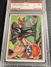 1966 Fleer Tarzan PSA 6 Card #10 Featuring The Mad Elephant - Vintage Philly picture