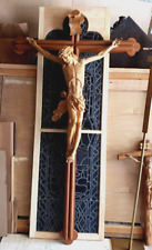 Exceptional finely Carved Church Wood Crucifix Corpus Jesus 36