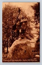 Portland OR-Oregon Coming Of The White Man, Statue, Antique, Vintage Postcard picture
