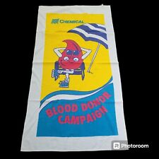 Vintage Blood Donation Beach Towel Giveaway Red Cross Chemical Bank Made in USA picture