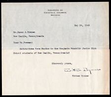 American poet Harold Witter Bynner, Emanuel Morgan, autograph Mexico letterhead picture