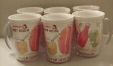 VINTAGE MR. HOT DOG & CONDIMENT FRIENDS ARMOUR HOT DOG THERMA MUG SET OF 6 picture