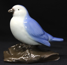 VINTAGE Glazed Porcelain Bluebird by Moku-u, 3 1/2