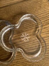 Vintage Avon Glass Three Leaf Clover Shape Ring Trinket Vanity Tray 2 Piece Lot picture