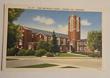Unused Linen Postcard First Methodist Church Johnson City Tennessee N2 picture