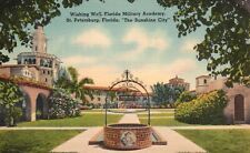 Postcard FL St Petersburg Wishing Well Military Academy Linen Vintage PC f3080 picture