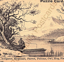 1800's Victorian Puzzle Card ~ Adv. Trade Card Col. Ruth Goshen Atwood Clothiers picture