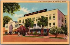 1934 St. Petersburg, FL Postcard DUSENBURY HOTEL Street View - Curteich Linen picture