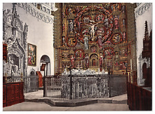 Spain, Burgos, La Cartuja de Miraflores, Vintage Interior Albumen Print, pho picture