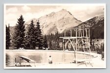 RPPC Swimming Pool in Banff Alberta Canada, Vintage Real Photo M1 picture