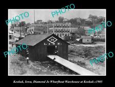 OLD LARGE HISTORIC PHOTO OF KEOKUK IOWA THE DIAMOND JOE STEAMBOAT WHARF c1905 picture