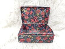 Vintage Unbranded Jewelry Trinket Box Floral Cotton Fabric  picture