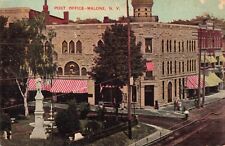Birdseye View Post Office Malone New York NY c1910 Postcard picture