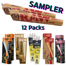 Zig-Zag Paper Cones 1 1/4, King Palm, Raw, OCB, Pre Rolled Cones, 12 Pack Bundle picture