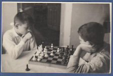 Beautiful boys play chess. Soviet Vintage Photo USSR picture
