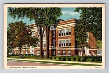 Montpelier VT-Vermont, High School, Antique, Vintage c1944 Postcard picture