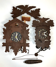 2 Vtg Small Cuckoo Clocks Made in Germany AS-IS FOR PARTS OR REPAIR picture