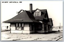 East Alton Illinois~NYC Railroad Depot~Industrial Buildings~1966 RPPC picture