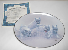 Bradford Exchange The Wild Bunch Collection Splash Dance Plate w/COA #7266A WOLF picture