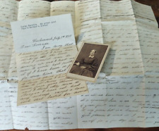 3 pc lot Sarah Huestis 1832 Stampless Cover , Civil War CDV , Letter / Born 1798 picture