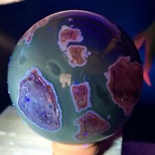 303G Natural Silver Light Agate crystal Sphere Ball Glow Under UV Light picture