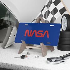 NASA Worm Logo - Blue/Red Space Lover - Vanity Plate Aluminum Pre-drilled Holes picture