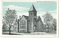First Baptist Church-Bluffton, Indiana IN-antique unposted postcard picture