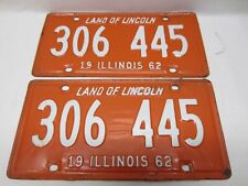 Pair of 1962 Illinois License Plates 