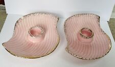 Vintage Atomic Pink and Gold-flecked Candleholders - Pair picture