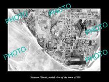 OLD 8x6 HISTORIC PHOTO NAUVOO ILLINOIS USA AERIAL VIEW OF THE TOWN c1950 picture
