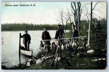 Baldwin North Dakota Postcard Scene Of Fishermen And Fishes Caught 1910 Antique picture