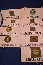 RARE 9 Vintage Leader Boy Scout Patches Cards,Patrol,Scribe,Scoutmaster,Quarter picture