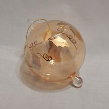Blown Glass Ball Ornament Etched Grapes and Leaves picture
