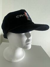 Vintage Chevy CAMARO Hat Black Corduroy Amapro Zipperback Baseball Cap Retro 🎁 picture