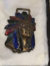 Vintage Indian Motorcycle Watch Fob Enamel 1930’s picture