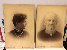 Antique Photos-Bushnell-Blanenville, Ills. Man and Woman Set #001 Cabinet Cards picture