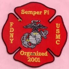 New York City Fire Dept Marine Corps Patch Red USMC picture
